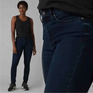 NEW PRANA 10 REGULAR Sienna Organic Skinny Stretch Jean Deep Blue‎